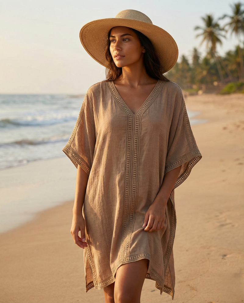 V-Neck Beach Cover-Up-SHW2413