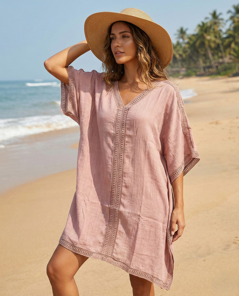 V-Neck Beach Cover-Up-SHW2413