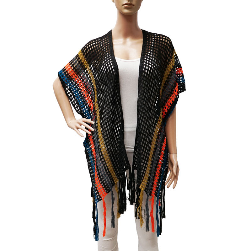 Crochet Fringe Kimono Cover-SHW2416