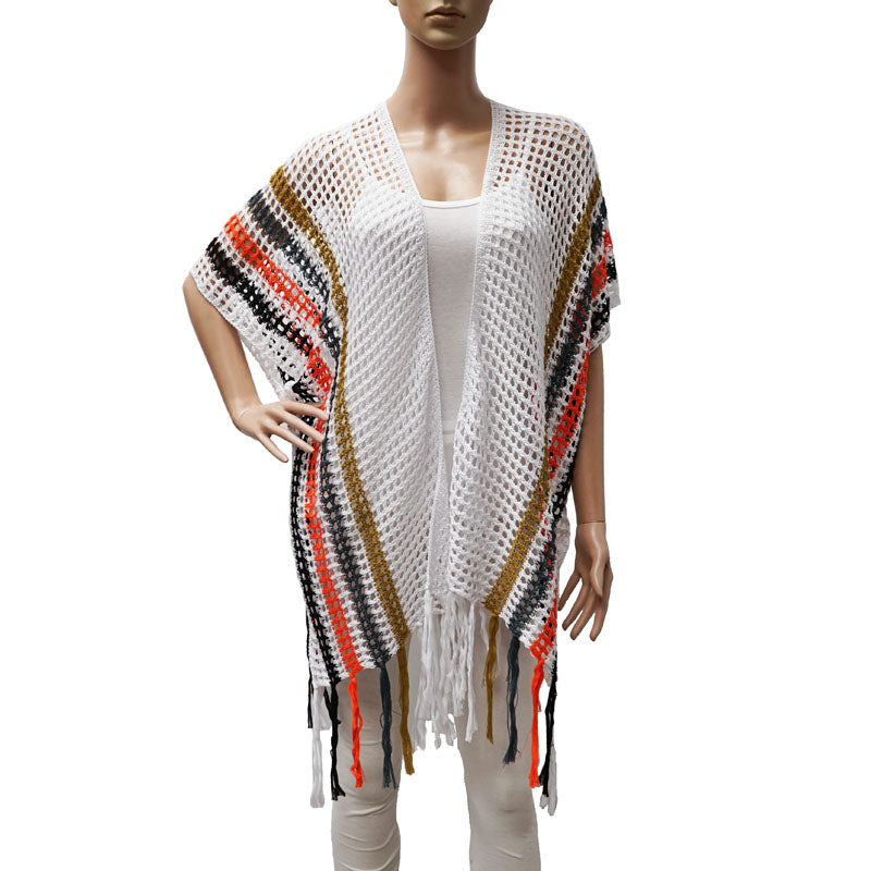 Crochet Fringe Kimono Cover-SHW2416