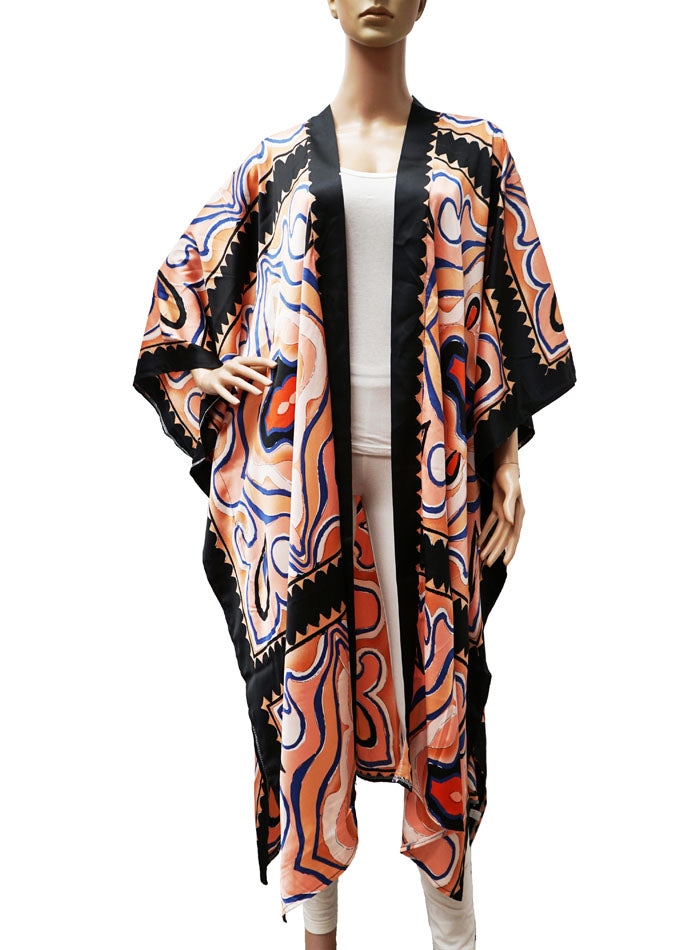 Silk Feel Boho Kimono Cover-SHW2417
