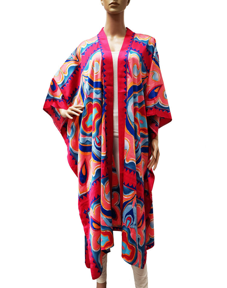 Silk Feel Boho Kimono Cover-SHW2417