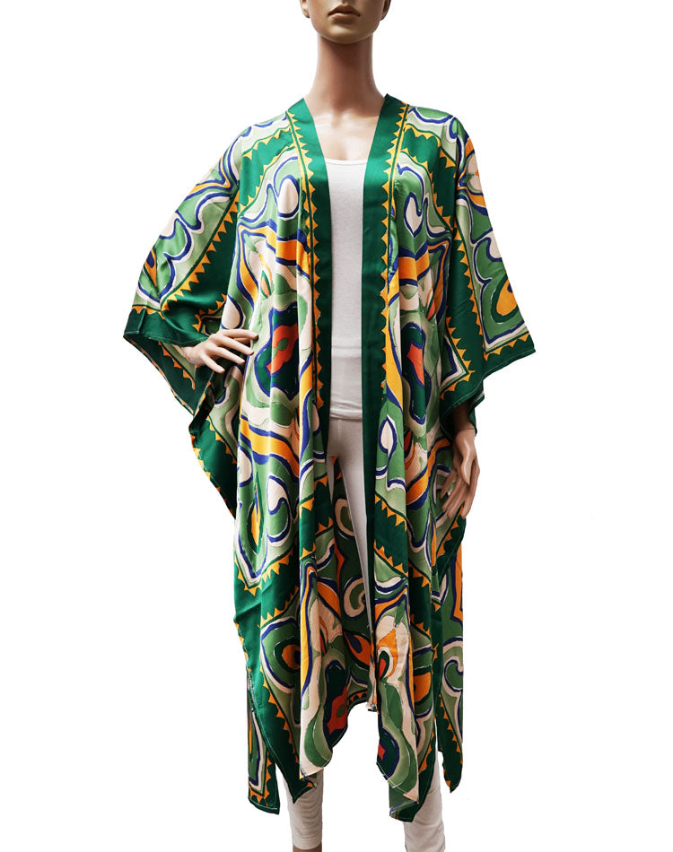 Silk Feel Boho Kimono Cover-SHW2417