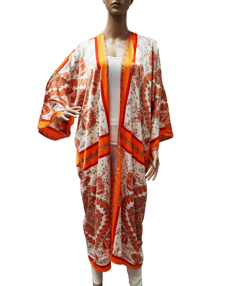 Silk Feel Paisley Kimono-SHW2418