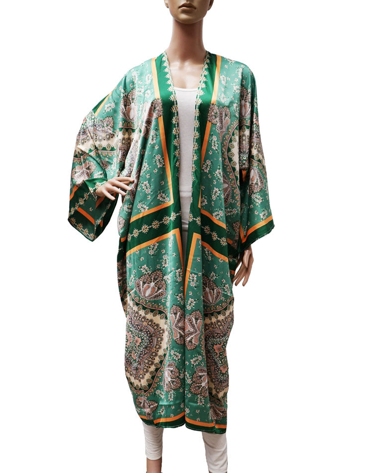 Silk Feel Paisley Kimono-SHW2418