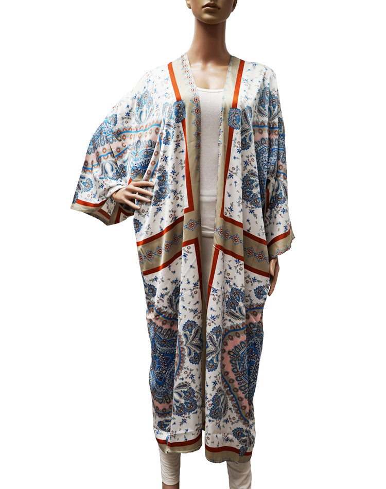 Silk Feel Paisley Kimono-SHW2418