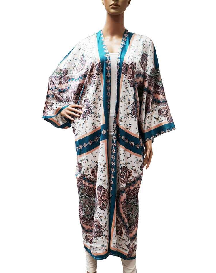 Silk Feel Paisley Kimono-SHW2418