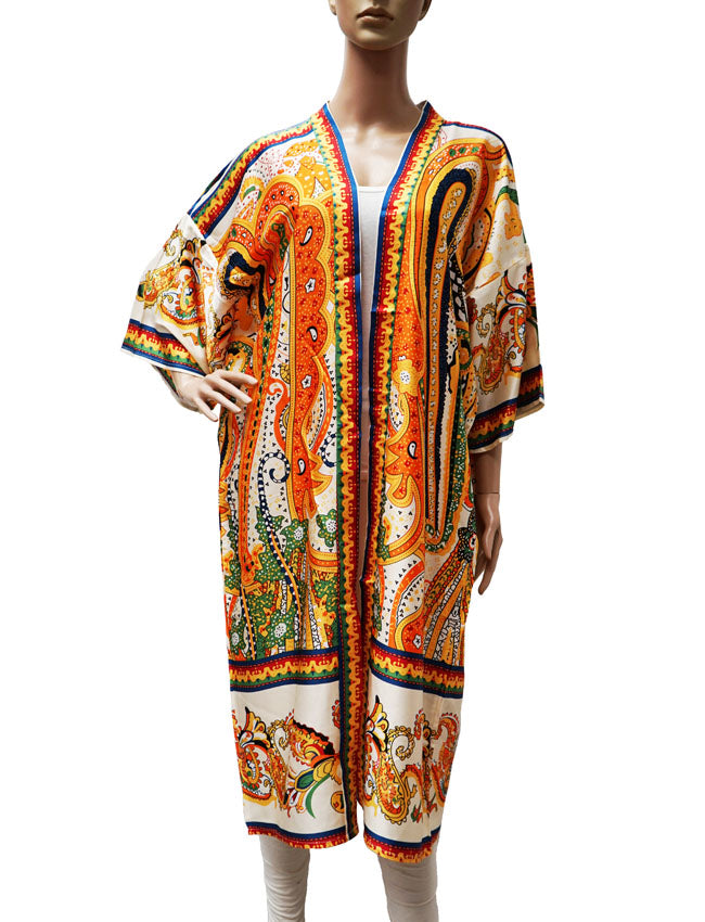 Silk Feel Ethnic Kimono-SHW2419