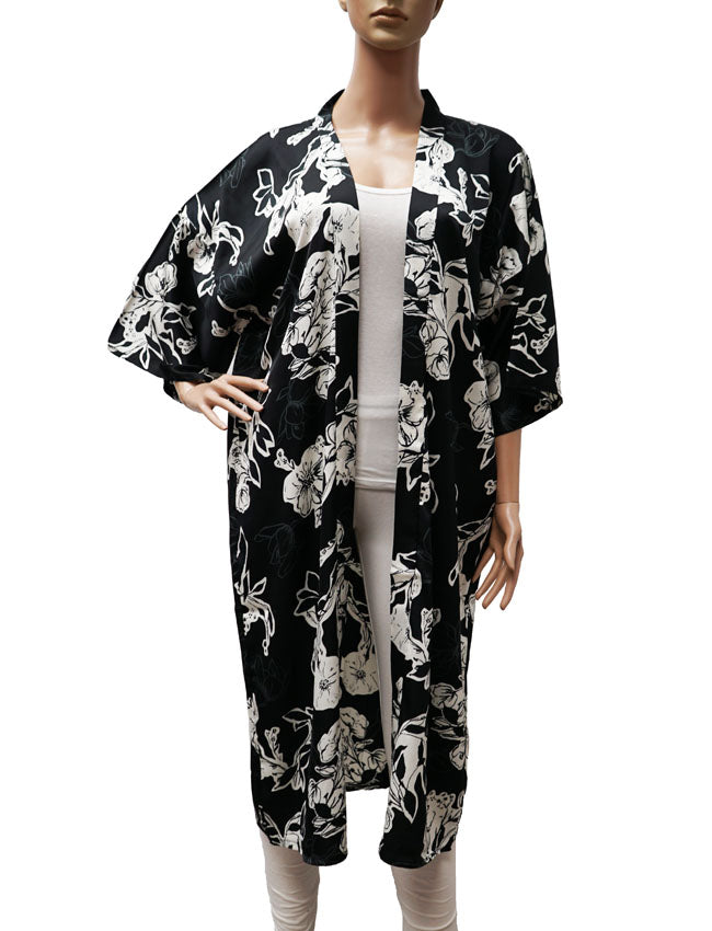 Silk Feel Floral Kimono-SHW2420