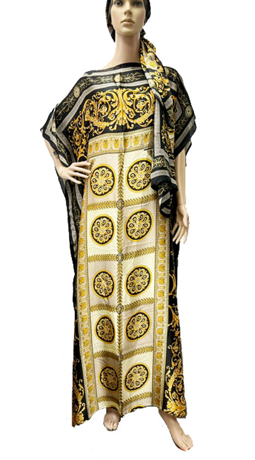 Silk Feel Baroque Kaftan Set-SHW2421