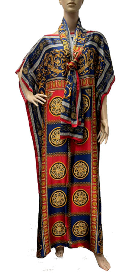 Silk Feel Baroque Kaftan Set-SHW2421