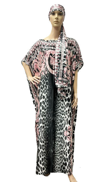 Baroque Leopard Kaftan Dress-SHW2422