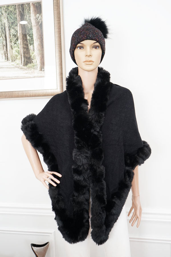 Faux Fur Trim Winter Cape-SHW2425