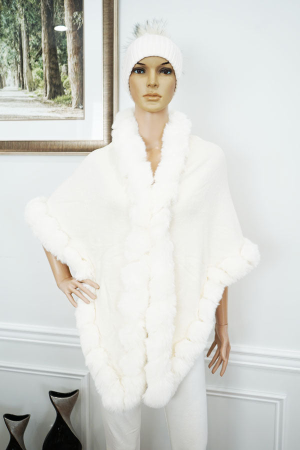 Faux Fur Trim Winter Cape-SHW2425