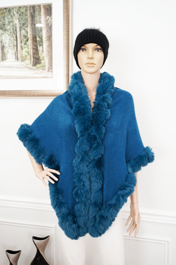 Faux Fur Trim Winter Cape-SHW2425