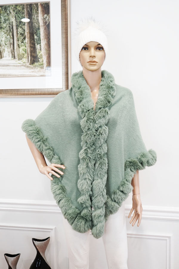 Faux Fur Trim Winter Cape-SHW2425
