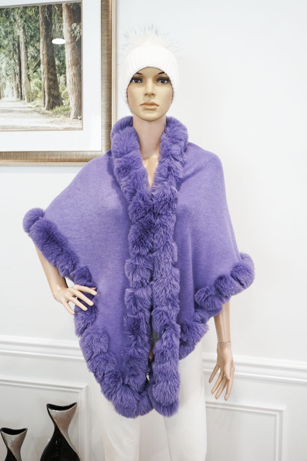 Faux Fur Trim Winter Cape-SHW2425
