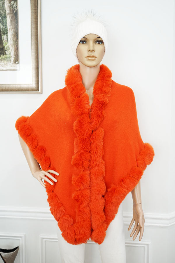 Faux Fur Trim Winter Cape-SHW2425