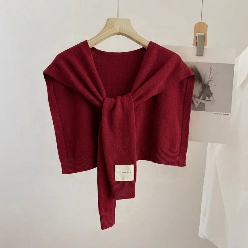 Knitted Sleeveless Tie Vest-SHW2426