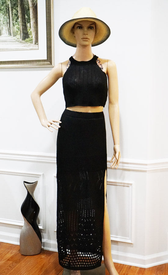 Crochet Two-Piece Skirt Set-SHW2453