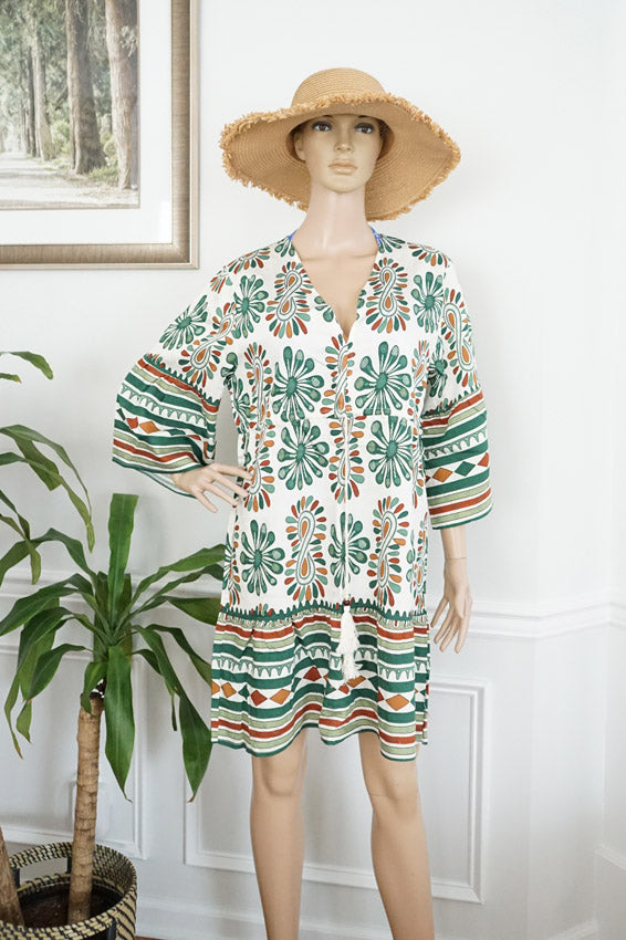 Floral Boho Tunic Dress-SHW2505