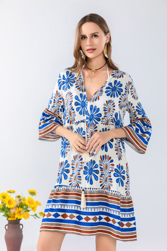Floral Boho Tunic Dress-SHW2505