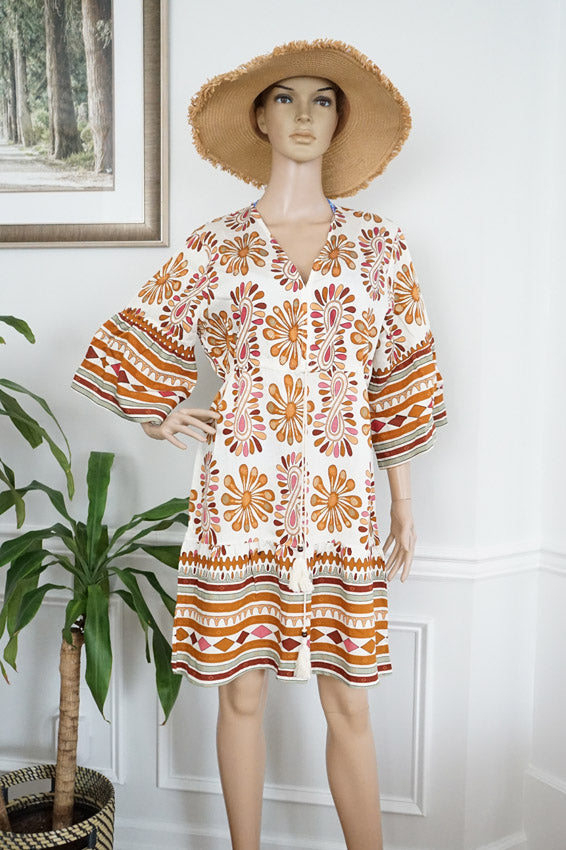 Floral Boho Tunic Dress-SHW2505