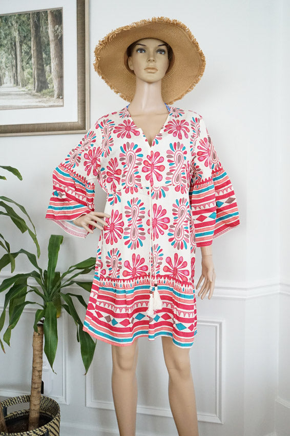 Floral Boho Tunic Dress-SHW2505