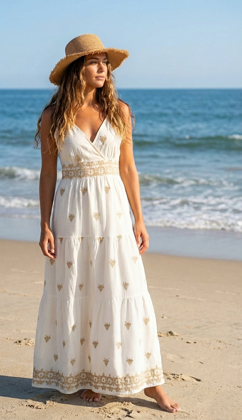 Boho Spaghetti Strap Maxi Dress-SHW2507