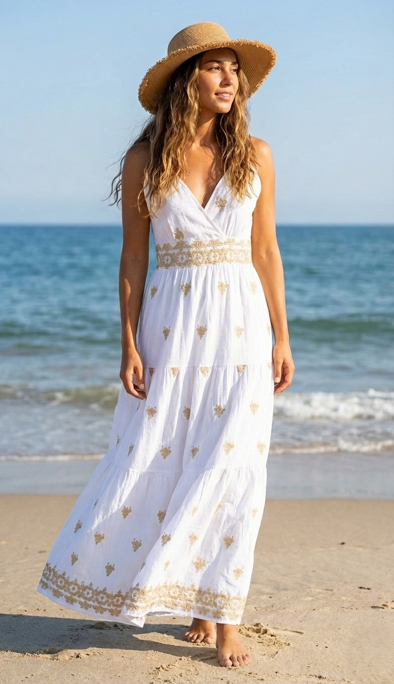Boho Spaghetti Strap Maxi Dress-SHW2507
