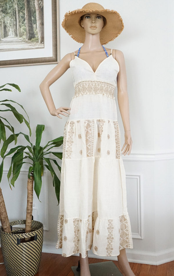Boho Embroidered Maxi Dress-SHW2509