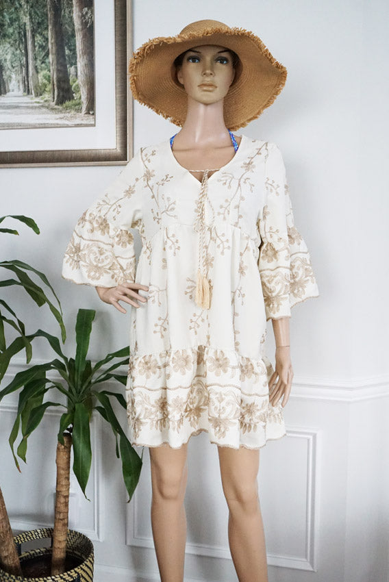 Boho Embroidered Tunic DressSHW2511