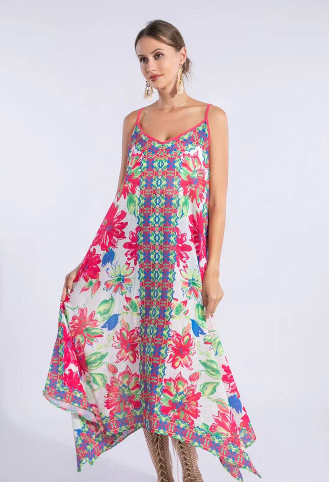 Floral Boho Maxi Dress-SHW2516
