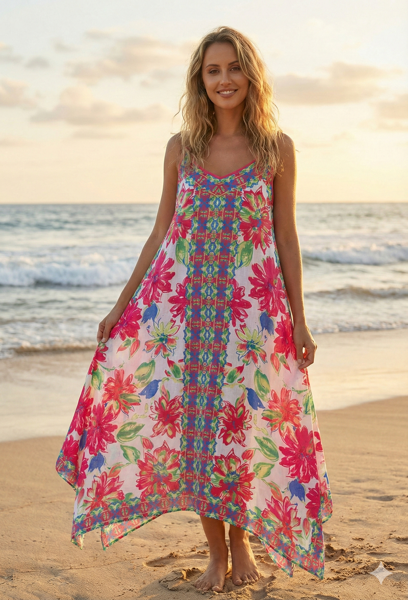 Floral Boho Maxi Dress-SHW2516