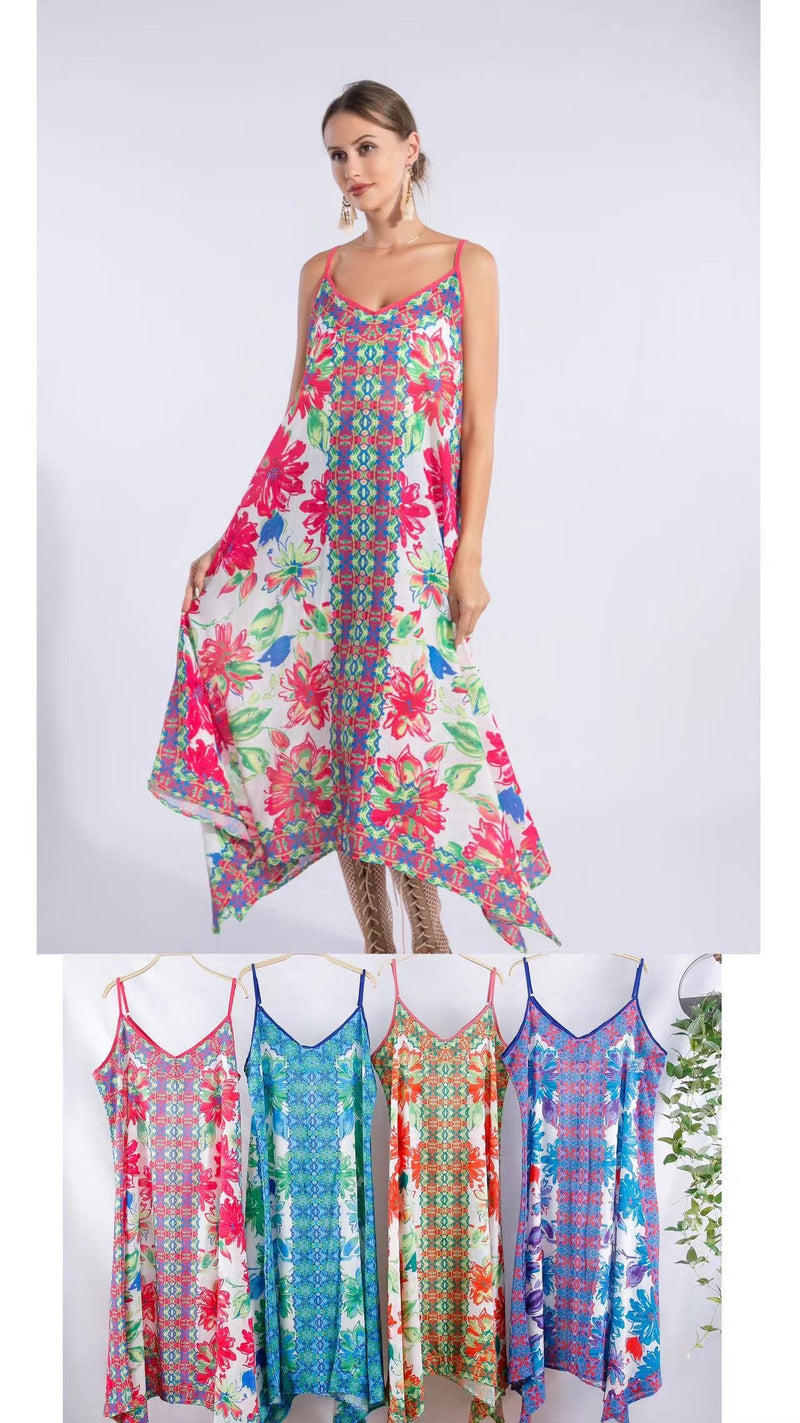 Floral Boho Maxi Dress-SHW2516