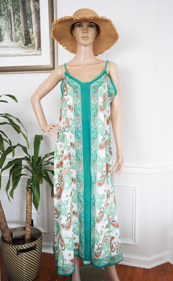 Boho Paisley Maxi Dress-SHW2518