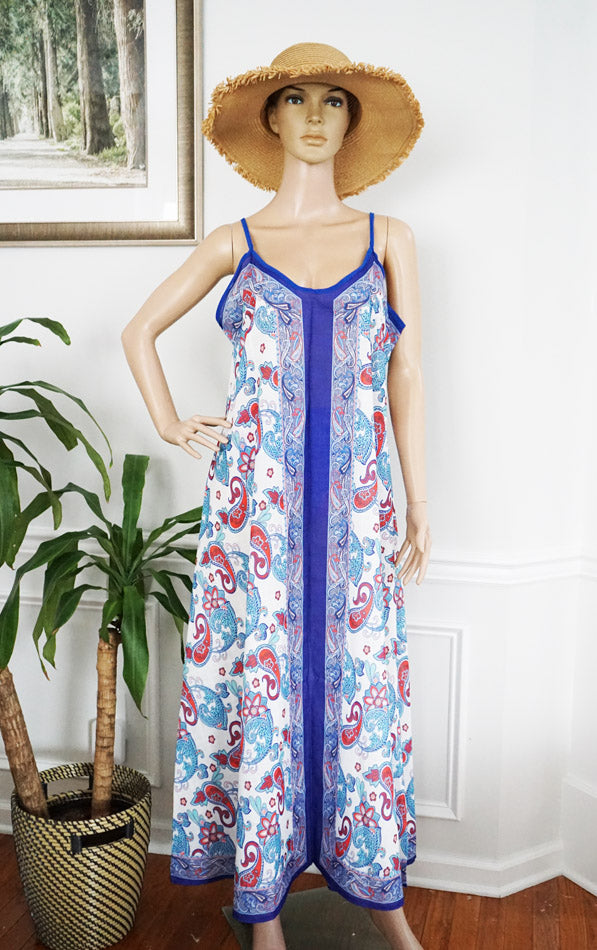 Boho Paisley Maxi Dress-SHW2518