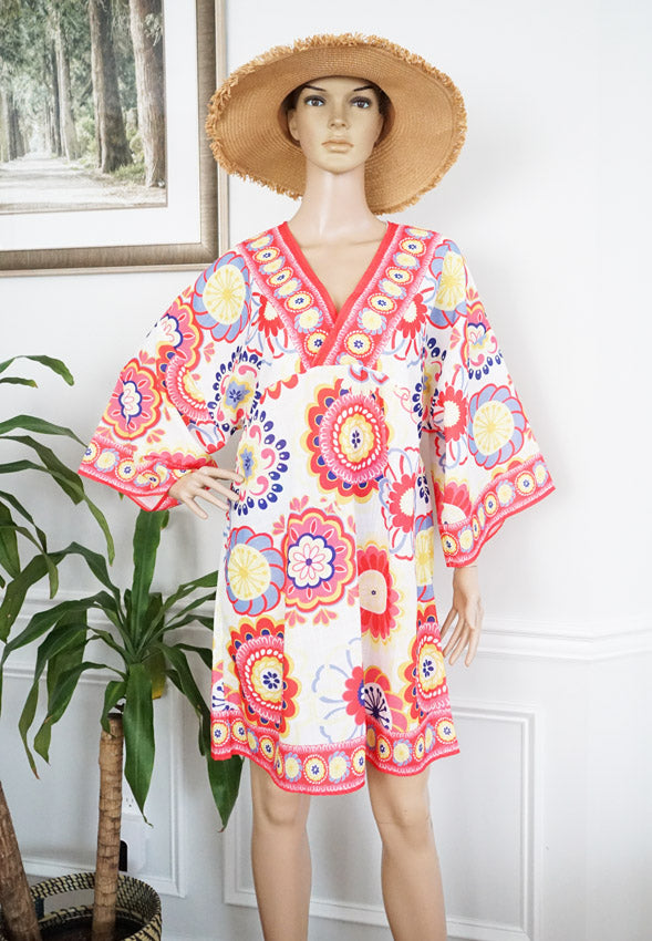Colorful Floral Boho Dress-SHW2519