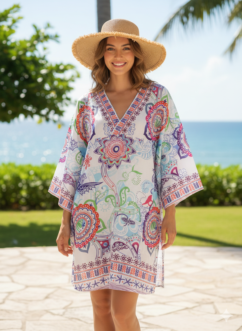 Boho V-Neck Floral Dress-SHW2520