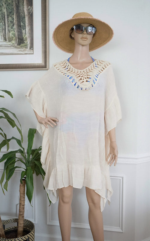 Crochet Back Beach Cover-SHW2524