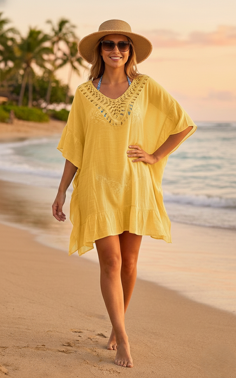 Crochet Back Beach Cover-SHW2524