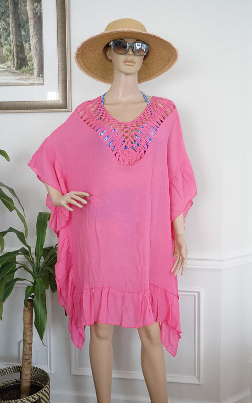 Crochet Back Beach Cover-SHW2524