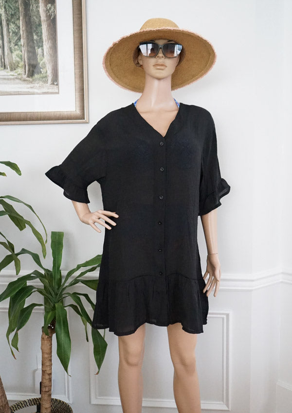 Button Down Beach Cover-SHW2525