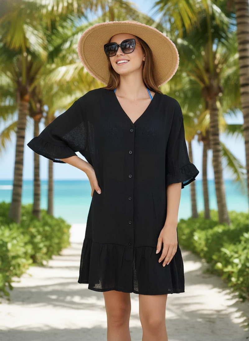Button Down Beach Cover-SHW2525