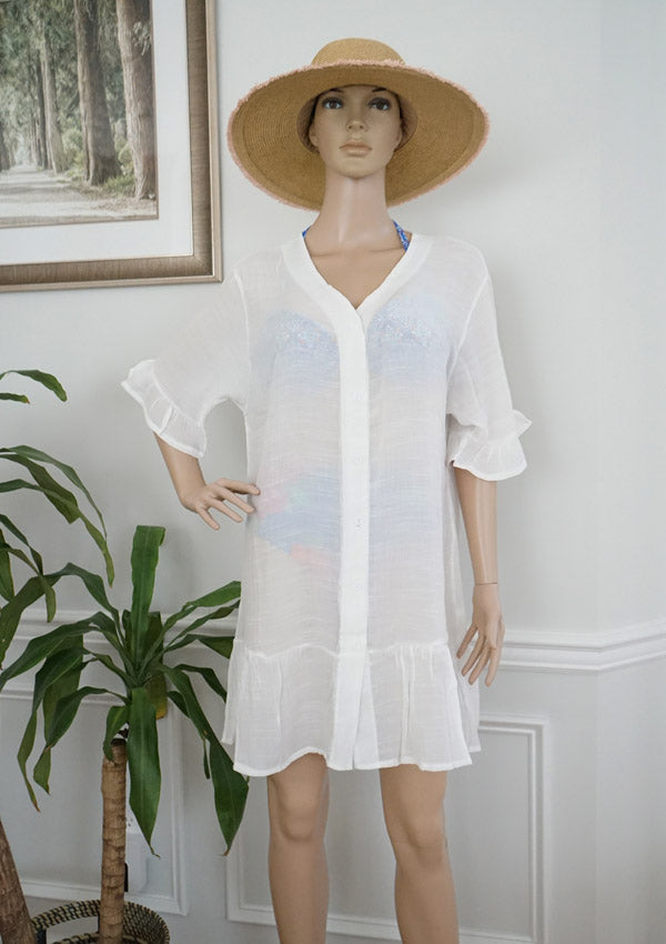 Button Down Beach Cover-SHW2525