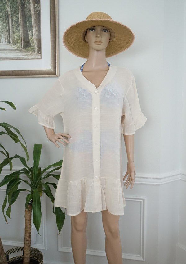 Button Down Beach Cover-SHW2525