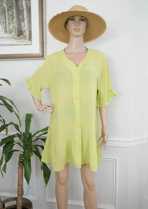 Button Down Beach Cover-SHW2525