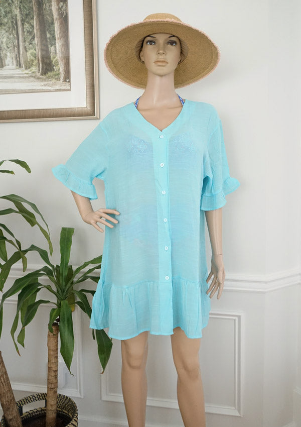 Button Down Beach Cover-SHW2525