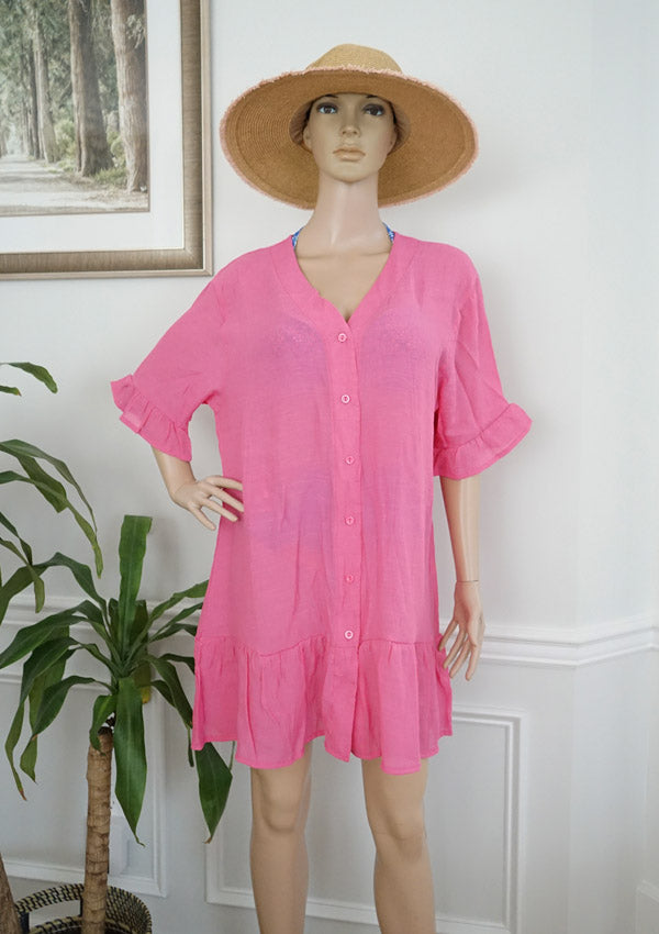 Button Down Beach Cover-SHW2525