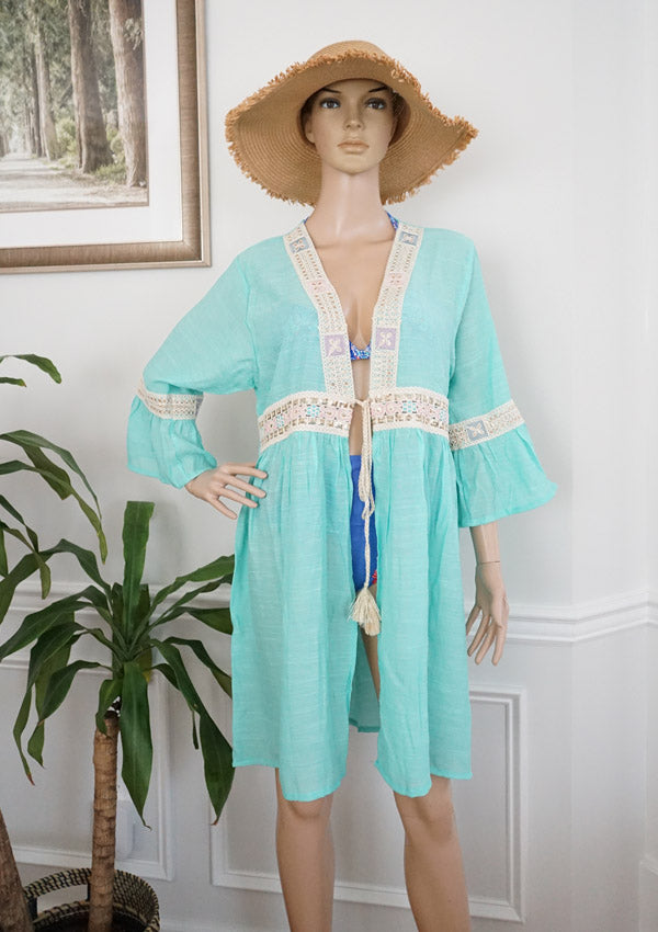 Embroidered Boho Beach Cover-SHW2530